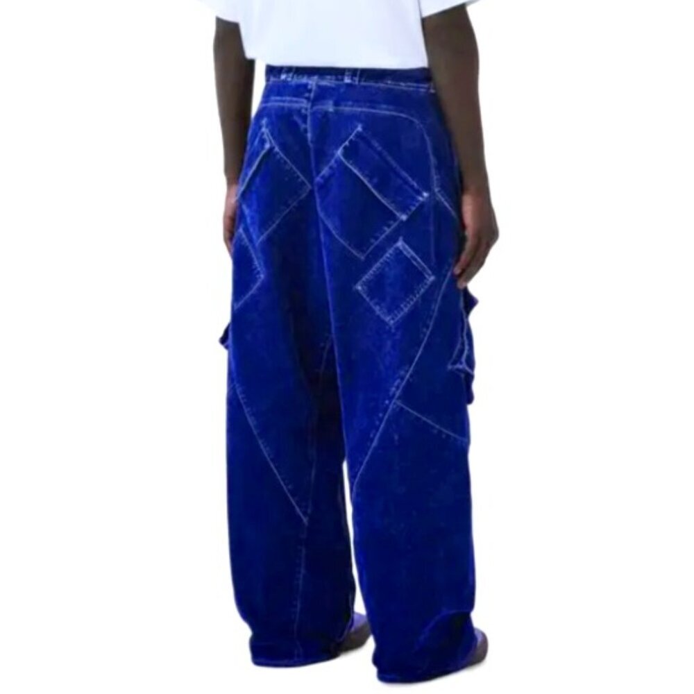 Marcelo Burlon Mens Logo-Embroidered Denim Soft Cargo Trousers Sz Small 32x29‎